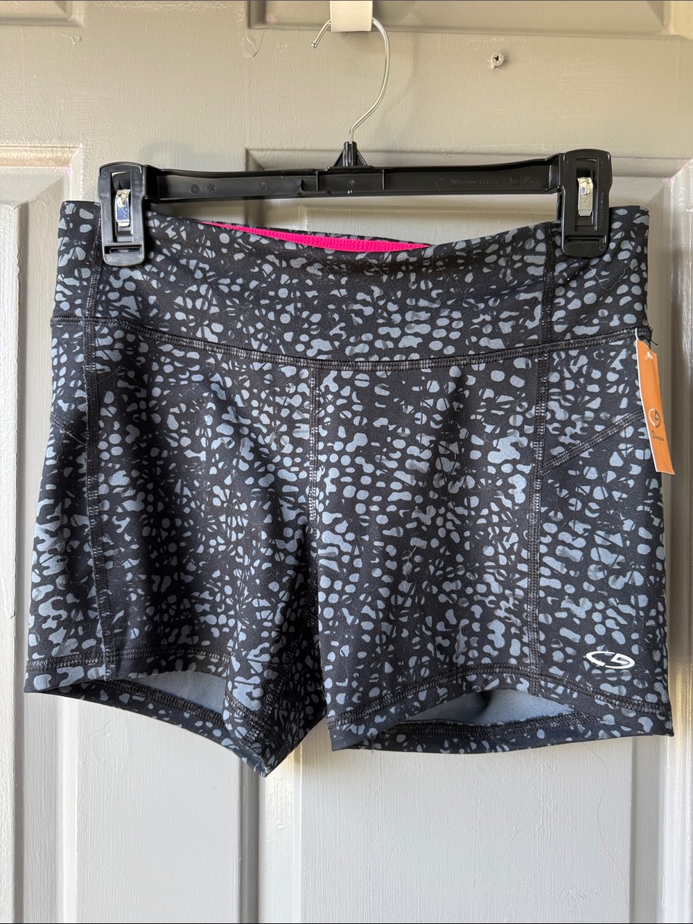 C9 by Champion Black & Light Gray Patterned Bike Shorts